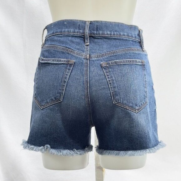 ANN TAYLOR LOFT Women's High-Rise Cotton Stretch Denim Shorts Raw Hem Size 25/0 - Picture 2 of 9